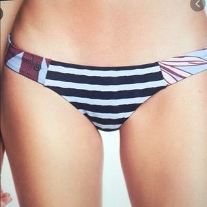 Maaji Black Stripe Palm Print Reversible Bikini L